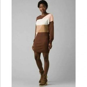 PRANA Pink Brown Sweater Dress L